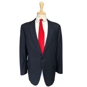 CUSTOM Brioni Wool/Silk/Cashmere Jacket Navy Blue Windowpane 44R Sport Coat Mens